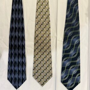 EUC Lot Of 3 PIERRE CARDIN Handmade 100% Silk Tie Men's Neckties